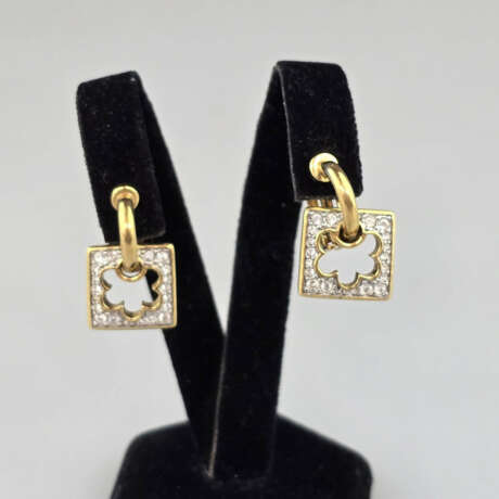 Ein Paar Vintage-Ohrclips - SWAROVSKI, goldfarbene… - Foto 1