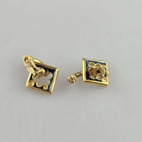 Ein Paar Vintage-Ohrclips - SWAROVSKI, goldfarbene… - Foto 5