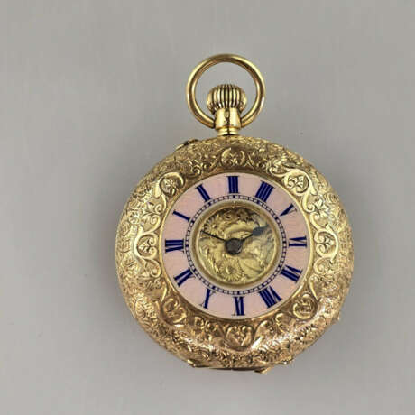 Halbsavonette-Damentaschenuhr - fein reliefiertes … - photo 1