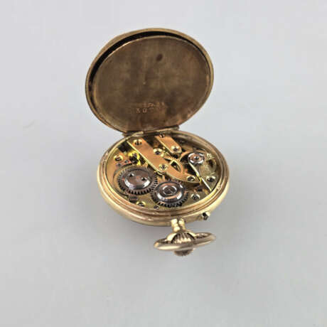 Damen-/ Anhängeuhr mit Jugendstildekor - Gelbgold … - Foto 4