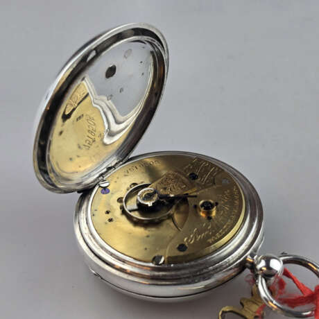 Englische Silbertaschenuhr - Waltham Mass, Sterlin… - photo 5
