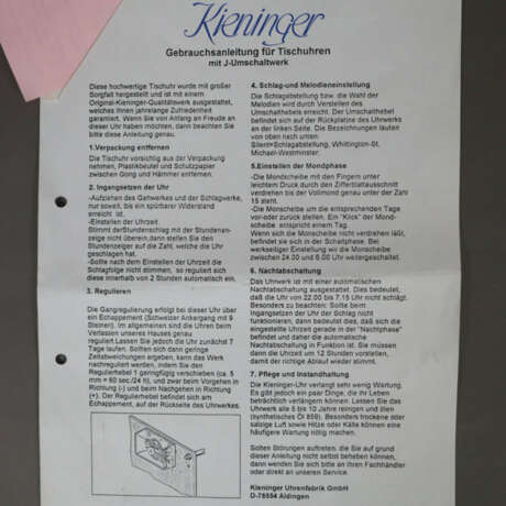 Tischuhr - Kieninger, um 1995/2000, Modell Nr. 122… - photo 7