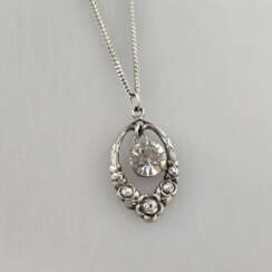 Jugendstil-Collier - 830/000 Silberfassung und -ke…