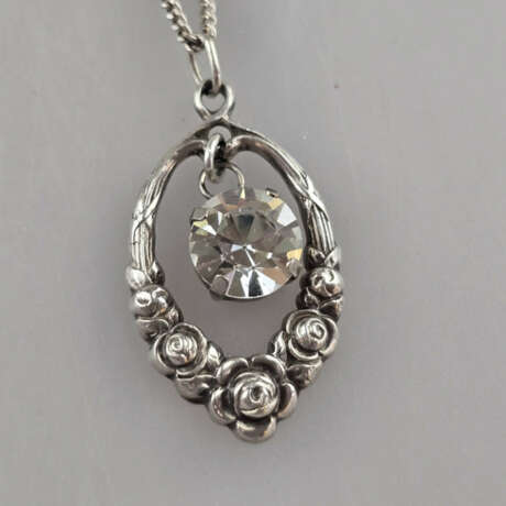 Jugendstil-Collier - 830/000 Silberfassung und -ke… - фото 2