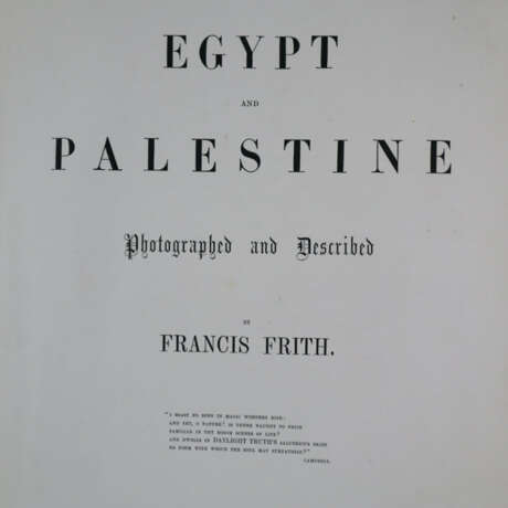 Frith, Francis - Egypt and Palestine Photographed … - photo 2
