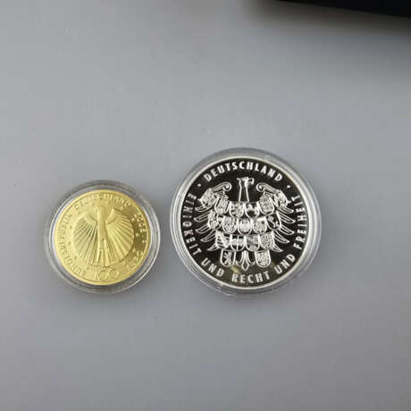 Seltenes Sammlerset mit Gold- und Silbermünze zur … - photo 3