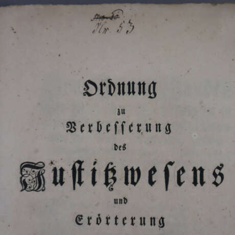 Rechtswesen - "Ordnung zu Verbesserung des Justizw… - photo 2