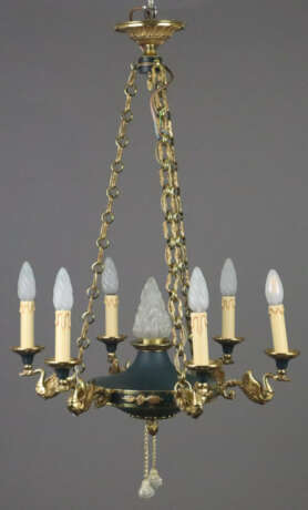 Prunkvolle Deckenlampe mit Schwanenarmen im Empire… - photo 1