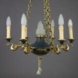 Prunkvolle Deckenlampe mit Schwanenarmen im Empire… - photo 3