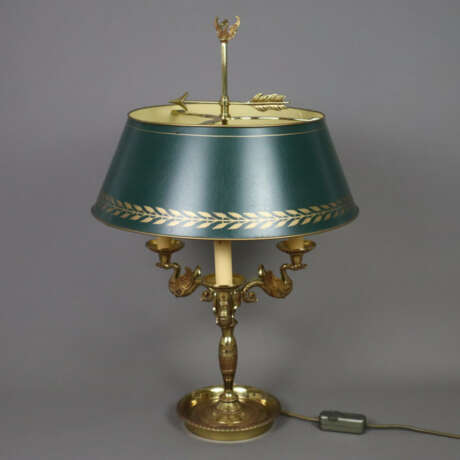 Große Bouillotte-Lampe mit Schwanenarmen im Empire… - фото 1