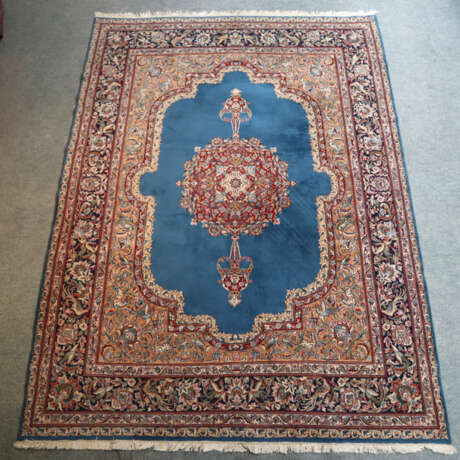 Kerman Lavar - Iran, Wolle, blaugrundiges Mittelfe… - фото 1