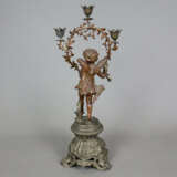 Ein Paar Amorettenleuchter - Metall, teils bronzie… - photo 5