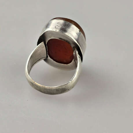 Herrenring mit Achat - 925er Silber, gestempelt, b… - Foto 3