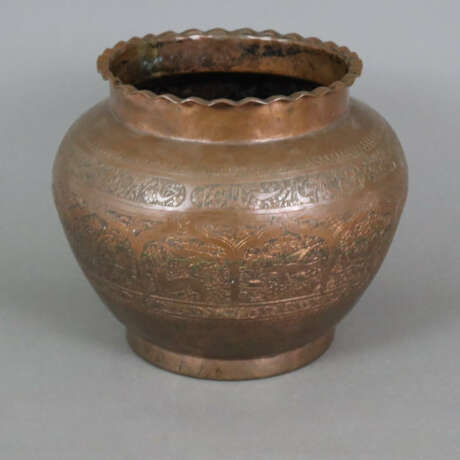 Orientalischer Cachepot - wohl persisch, Kupfer, R… - Foto 1