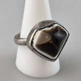Herrenring mit Achatauge - Silberfassung, Ringkopf… - фото 1