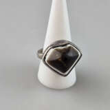 Herrenring mit Achatauge - Silberfassung, Ringkopf… - фото 2