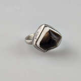 Herrenring mit Achatauge - Silberfassung, Ringkopf… - фото 4