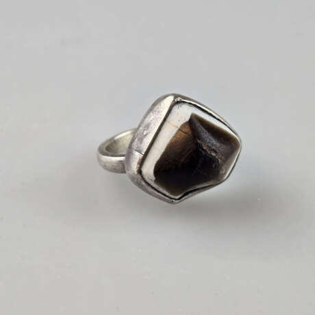 Herrenring mit Achatauge - Silberfassung, Ringkopf… - фото 4
