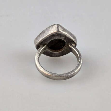 Herrenring mit Achatauge - Silberfassung, Ringkopf… - фото 5