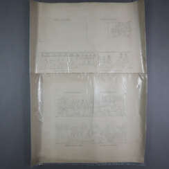 Sechs lithografierte Tafeln aus „Bôrô-boedoer op h…