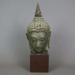 Buddhakopf im Sukhothai-Stil - Thailand, Bronzeleg…