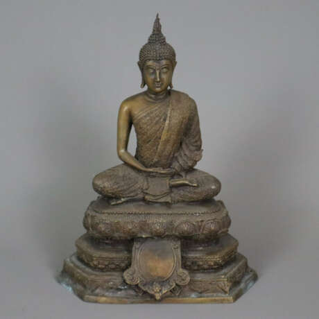 Sitzender Buddha auf Thronsockel - Thailand 20.Jh.… - photo 1