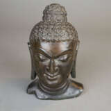 Kleiner Buddhakopf - Steinskulptur, Indien, feine … - Foto 1