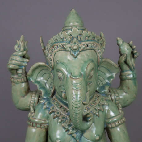 Ganesha-Figur - Indien, Keramik, Seladonglasur, si… - фото 3