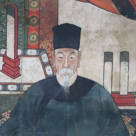 Großformatiges Ahnenbild - China, ausgehende Qing-… - photo 14
