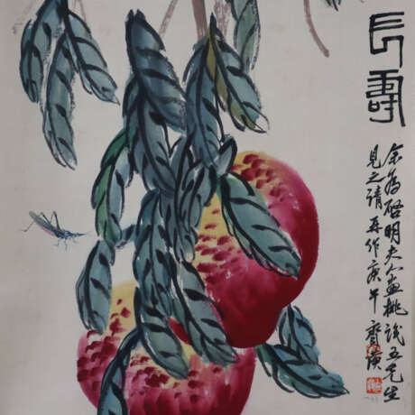 Chinesisches Rollbild - Pfirsiche des langen Leben… - photo 11