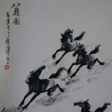 Zwei chinesische Rollbilder -20.Jh.- Bambus / Pfer… - photo 4