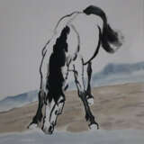 Chinesisches Rollbild -20.Jh.- Trinkendes Pferd, T… - photo 3