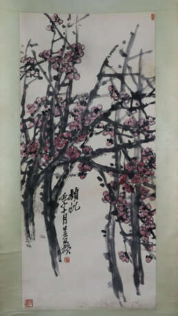 Chinesisches Rollbild - Pflaumenblüte, Tusche und … - photo 1