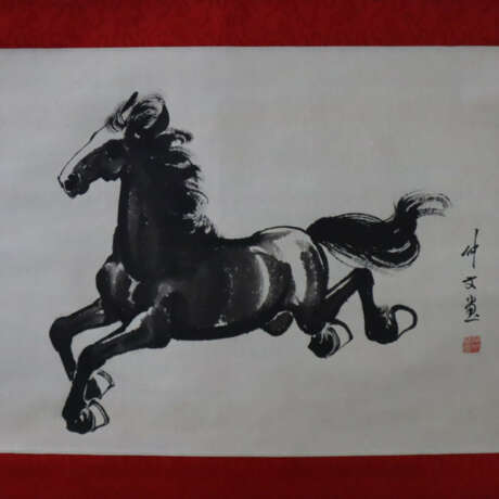 Konvolut chinesische Rollbilder -20.Jh.- Pferdedar… - photo 2