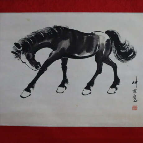 Konvolut chinesische Rollbilder -20.Jh.- Pferdedar… - photo 3