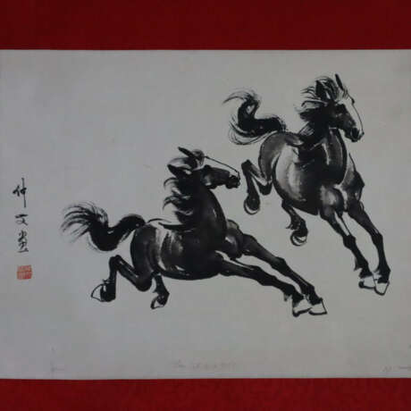 Konvolut chinesische Rollbilder -20.Jh.- Pferdedar… - photo 4
