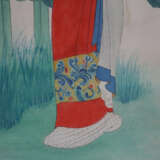 Chinesisches Rollbild -20.Jh.- Dame mit Fächer an … - photo 4