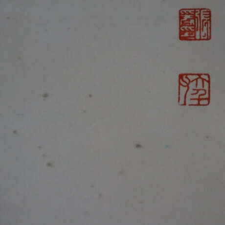 Chinesisches Rollbild -20.Jh.- Dame mit Fächer an … - photo 7