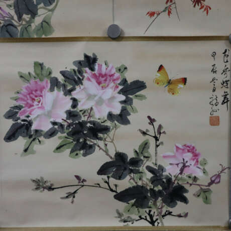 Konvolut chinesische Rollbilder -20.Jh.- 5 Stück, … - photo 2
