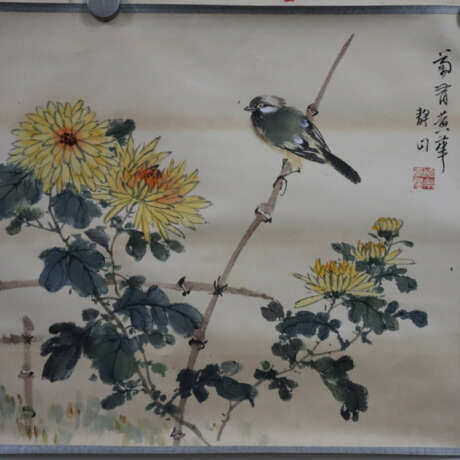 Konvolut chinesische Rollbilder -20.Jh.- 5 Stück, … - photo 3