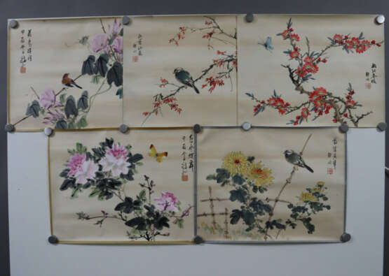 Konvolut chinesische Rollbilder -20.Jh.- 5 Stück, … - photo 7