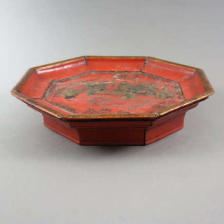 Holztablett - China, um 1900, oktogonale Form, Ran… - Foto 6