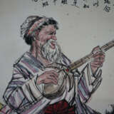 Chinesisches Rollbild -20.Jh.- Uighurischer Musike… - Foto 5