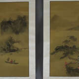Zwei chinesische Rollbilder -20.Jh.- Zwei Flusslan… - photo 1