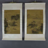 Zwei chinesische Rollbilder -20.Jh.- Zwei Flusslan… - photo 2
