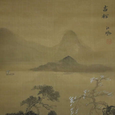 Zwei chinesische Rollbilder -20.Jh.- Zwei Flusslan… - photo 6