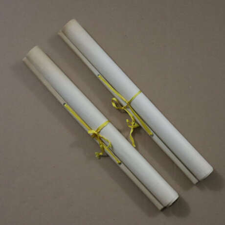 Zwei chinesische Rollbilder -20.Jh.- Zwei Flusslan… - photo 7