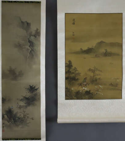 Zwei chinesische Rollbilder -20.Jh.- Gebirgs- und … - photo 1