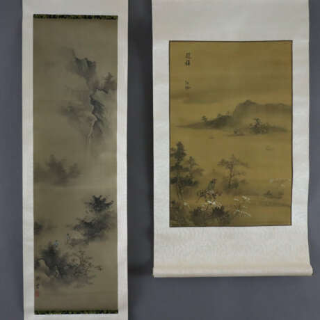 Zwei chinesische Rollbilder -20.Jh.- Gebirgs- und … - photo 2