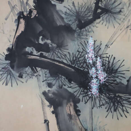 Chinesisches Rollbild - Kiefer, Tusche und Farben … - photo 3